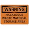 Signmission Safety Sign, OSHA Warning, 7" Height, 10" Width, Hazardous Waste Material Storage Area, Landscape OS-WS-D-710-L-19671 - alternate 1
